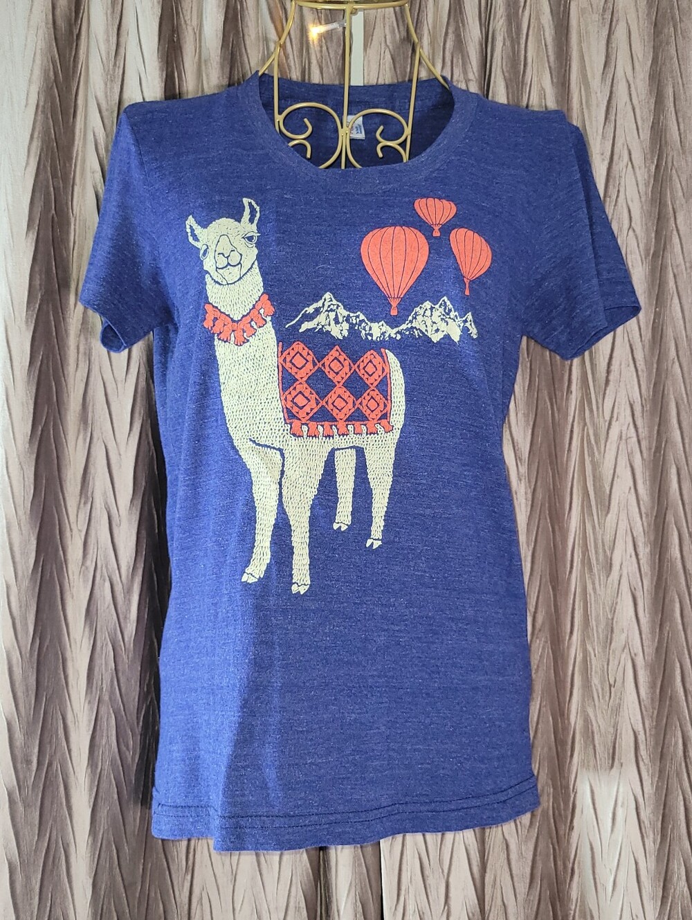 Gnome Enterprises x ModCloth Indigo Blue Llama Alpaca Graphic T-Shirt Small